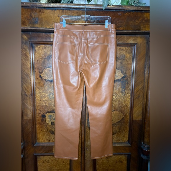 STAUD- Elliot Faux Leather Pants in Color Whiskey. Size 10 - Picture 6 of 13